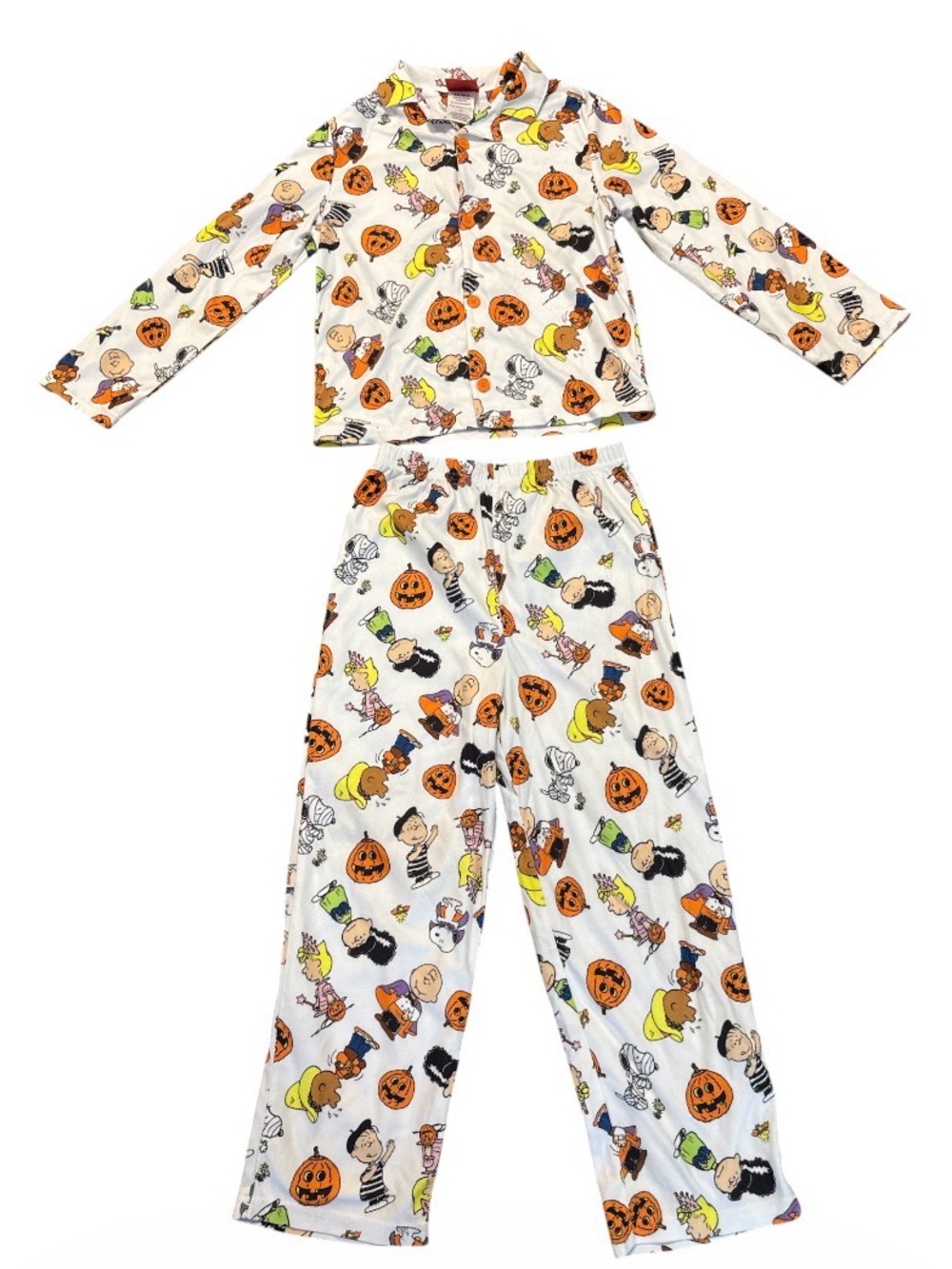 Kids White Halloween Snoopy Peanuts Size 10 unisex  Pajama Set